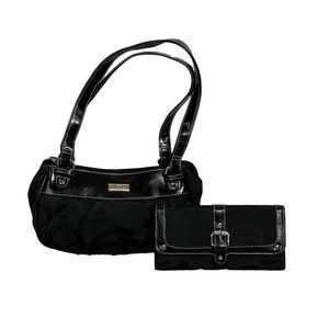Payless Minicci Black Silver Buckle Purse & Wallet